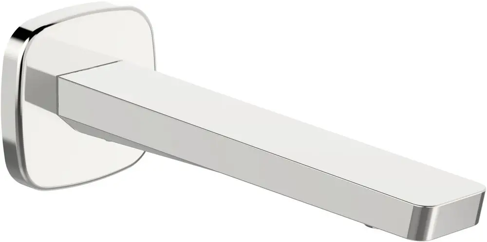 Einhebelmischer in chromfarbener Ausführung mit quadratischer Wandmontage und geradlinigem Auslauf. Produkt von HANSA, designed für moderne Badezimmer.